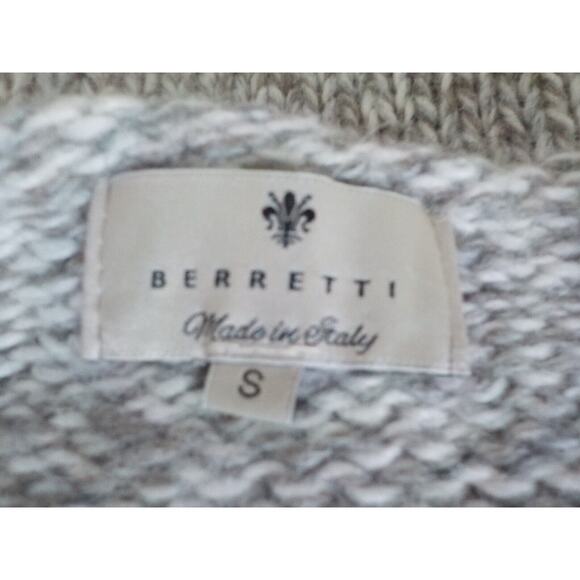 Berretti Italy Beige Marled Sweater Women Small Cable Knit Wool Alpaca Acrylic - Picture 8 of 11